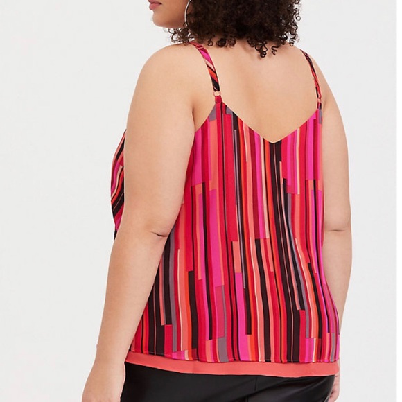 TORRID Neon Pink Stripe Swing Top Size 1… - Picture 5 of 5